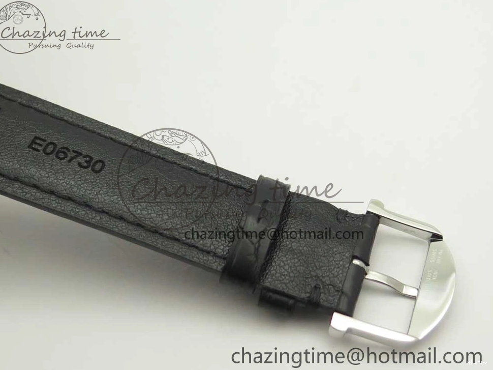 MIROTIME 0518 Supportive Portofino Automatic SS AF 1:1 Best Edition White Dial on Black Croco Leather Strap A 7184